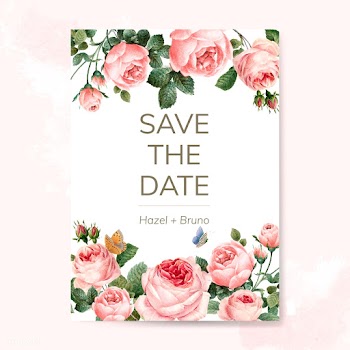 Wedding invitation card decorated with roses .. | Free stock vector - 543348