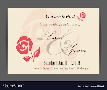  					Wedding invitation card vector image														