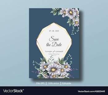 wedding invitation card with daisy flower