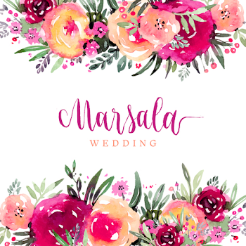 Wedding invitation card with watercolor flower vector 01 free download