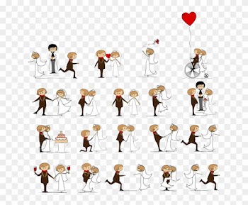 Wedding Invitation Cartoon Bride - Love Note Cards (pk Of 20)
