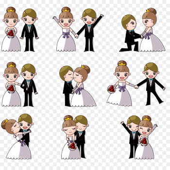 Wedding invitation Cartoon Clip art - Cartoon wedding vector material 