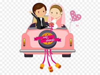 Wedding invitation Cartoon Illustration - The new car 