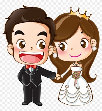 Wedding Invitation Cartoon Marriage Drawing - Bride And Groom Cartoon