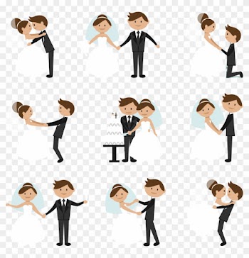 Wedding Invitation Clip Art - Wedding Couple Vector Art