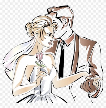 Wedding Invitation Couple Clip Art - Vector Graphics