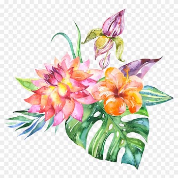 Wedding Invitation Cut Flowers Watercolor Painting - Marmont Hill 'tropical Leaves Ii' Painting Print