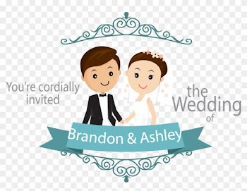 Wedding Invitation Download - Cartoon Wedding Couple Png