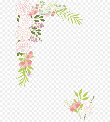 Wedding invitation Download - Romantic pink camellia border 