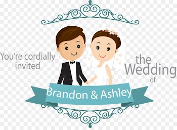 Wedding invitation Download - Vector bride and groom 