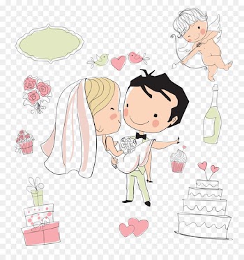 Wedding invitation Drawing Bride - The bride and groom wedding 