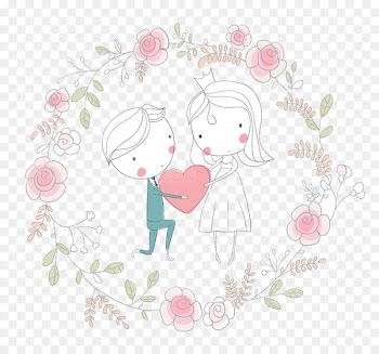Wedding invitation Drawing Greeting & Note Cards - Cute cartoon character design wedding 