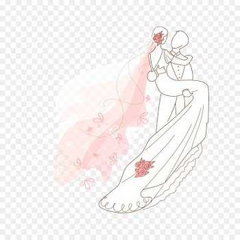 Wedding invitation Euclidean vector Marriage Bride - The bride and groom vector wedding 