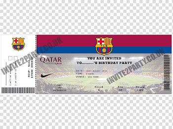 Wedding invitation FC Barcelona Museum Birthday Children's party, birthday invitation transparent background PNG clipart