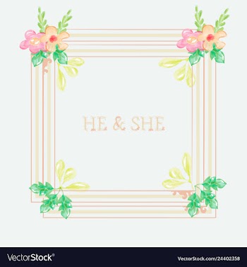 Wedding invitation floral card with vector image