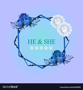 Wedding invitation floral card with vector image