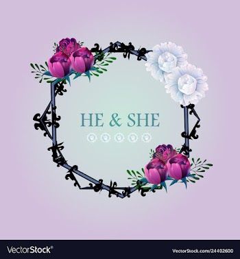 Wedding invitation floral card with vector image