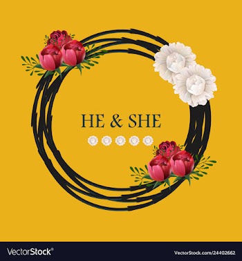 Wedding invitation floral card with vector image