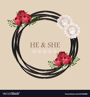 Wedding invitation floral card with vector image