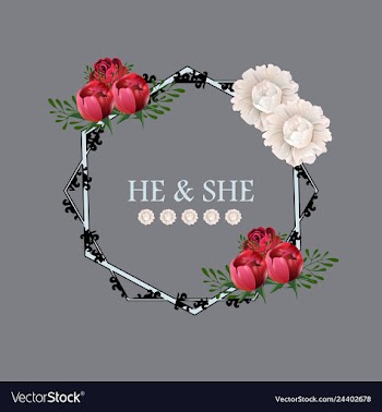 Wedding invitation floral card with vector image