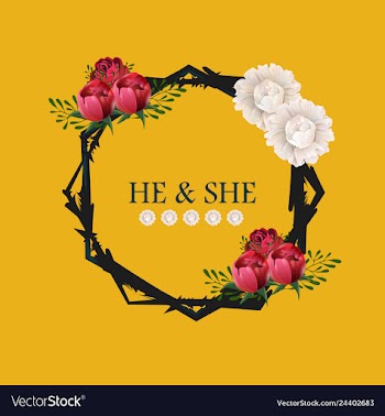 Wedding invitation floral card with vector image