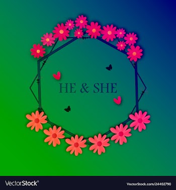 Wedding invitation floral card with vector image