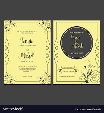 Wedding invitation floral vector image