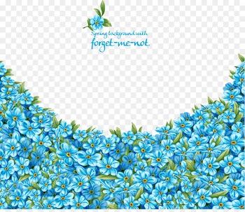 Wedding invitation Flower Blue Scorpion grasses - Decorative pattern with blue flowers 