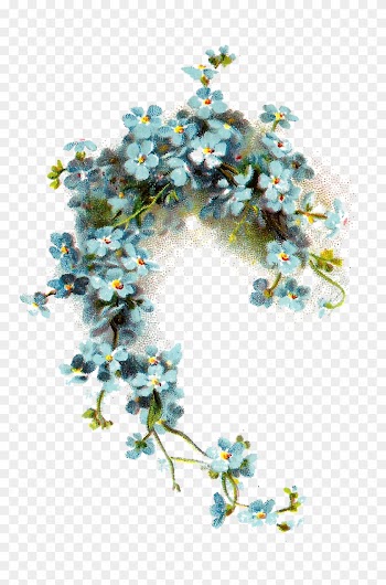 Wedding Invitation Flower Blue Vintage Clothing Clip - Forget Me Not Png