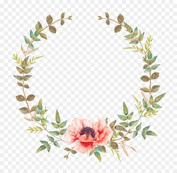 Wedding invitation Flower Convite Wreath Garland - watercolor flower 
