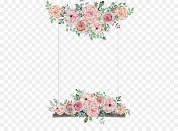 Wedding invitation Flower - Hand-painted flower theme signboard image Download 