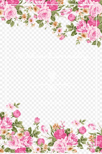 Wedding invitation Flower - Hand-painted pink 