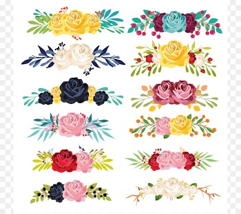 Wedding invitation Flower Ornament Watercolor painting - Kit Flowers 