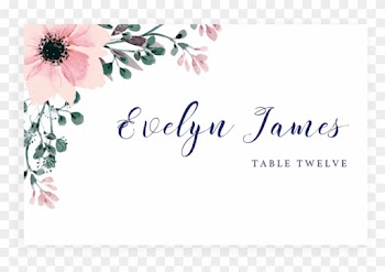 Wedding Invitation Flower Place Cards Greeting &amp; Note - Wedding