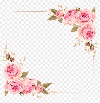 Wedding Invitation Flower Rose Pink Clip Art - Wedding Invitation Flower Borders