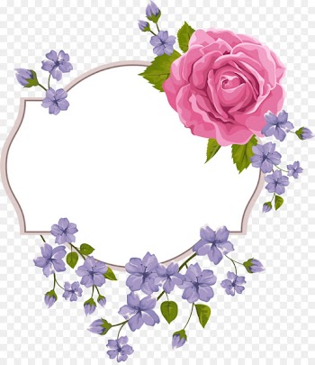 Wedding invitation Flower Violet - Purple flower frame 