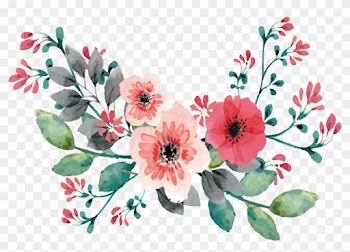Wedding Invitation Flower Watercolor Painting Clip - Flowers On Vine Painting