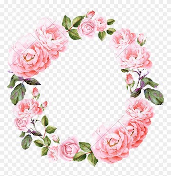Wedding Invitation Flower Watercolor Painting Rose - Pink Roses Watercolor Wreath