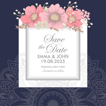 Wedding invitation Free Vector