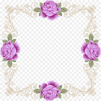 Wedding invitation Garden roses Violet - Purple fresh flower frame 