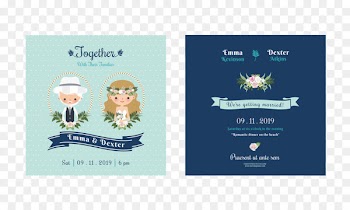 Wedding invitation Greeting card Bride Illustration - Exquisite cartoon wedding invitation design vector material 