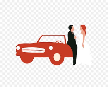 Wedding invitation Greeting card Bride - Vector wedding bride and groom wedding car 
