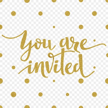 Wedding invitation Greeting card Illustration - Gold letters and dots 