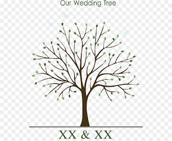 Wedding invitation Guestbook Tree Fingerprint - Wedding tree vector 