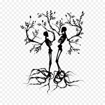 Wedding invitation Halloween Engagement party - Skeleton Tree 