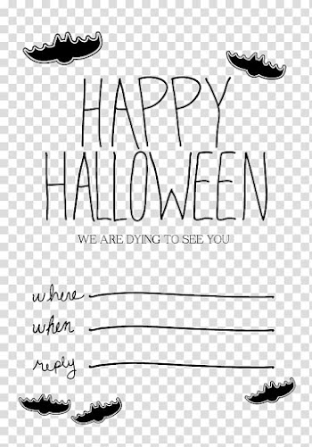 Wedding invitation Halloween Party Convite, birthday invitation transparent background PNG clipart