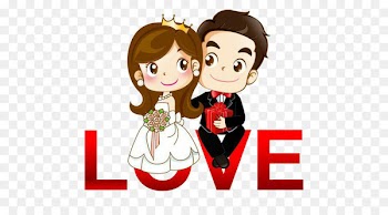 Wedding invitation Husband Marriage Wife - Cartoon couple 