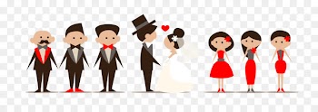 Wedding invitation Illustration - Bride and groom 