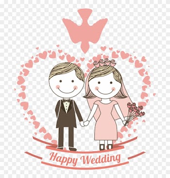 Wedding Invitation Illustration - Just Married 40mm Key Ring