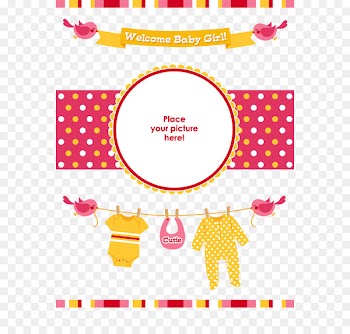 Wedding invitation Infant Aqiqah Baby shower - Welcome to the little girl's arrival vector collection 